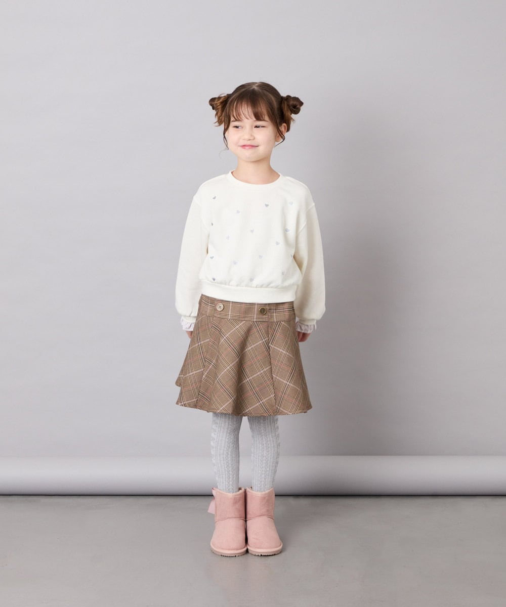 KJLKD12039 a.v.v KIDS(アー・ヴェ・ヴェ) [130-150]【洗える】フレアスカート見えスカパン オレンジ