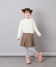 KJLKD12039 a.v.v KIDS(アー・ヴェ・ヴェ) [130-150]【洗える】フレアスカート見えスカパン オレンジ