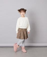 KJLKD12039 a.v.v KIDS(アー・ヴェ・ヴェ) [130-150]【洗える】フレアスカート見えスカパン オレンジ