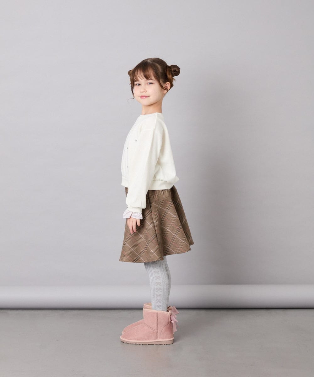 KJLKD12039 a.v.v KIDS(アー・ヴェ・ヴェ) [130-150]【洗える】フレアスカート見えスカパン オレンジ