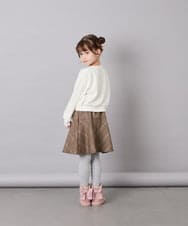 KJLKD12039 a.v.v KIDS(アー・ヴェ・ヴェ) [130-150]【洗える】フレアスカート見えスカパン オレンジ