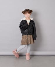 KJLKD12039 a.v.v KIDS(アー・ヴェ・ヴェ) [130-150]【洗える】フレアスカート見えスカパン オレンジ