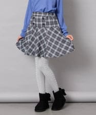 KJLKD12039 a.v.v KIDS(アー・ヴェ・ヴェ) [130-150]【洗える】フレアスカート見えスカパン ブラック