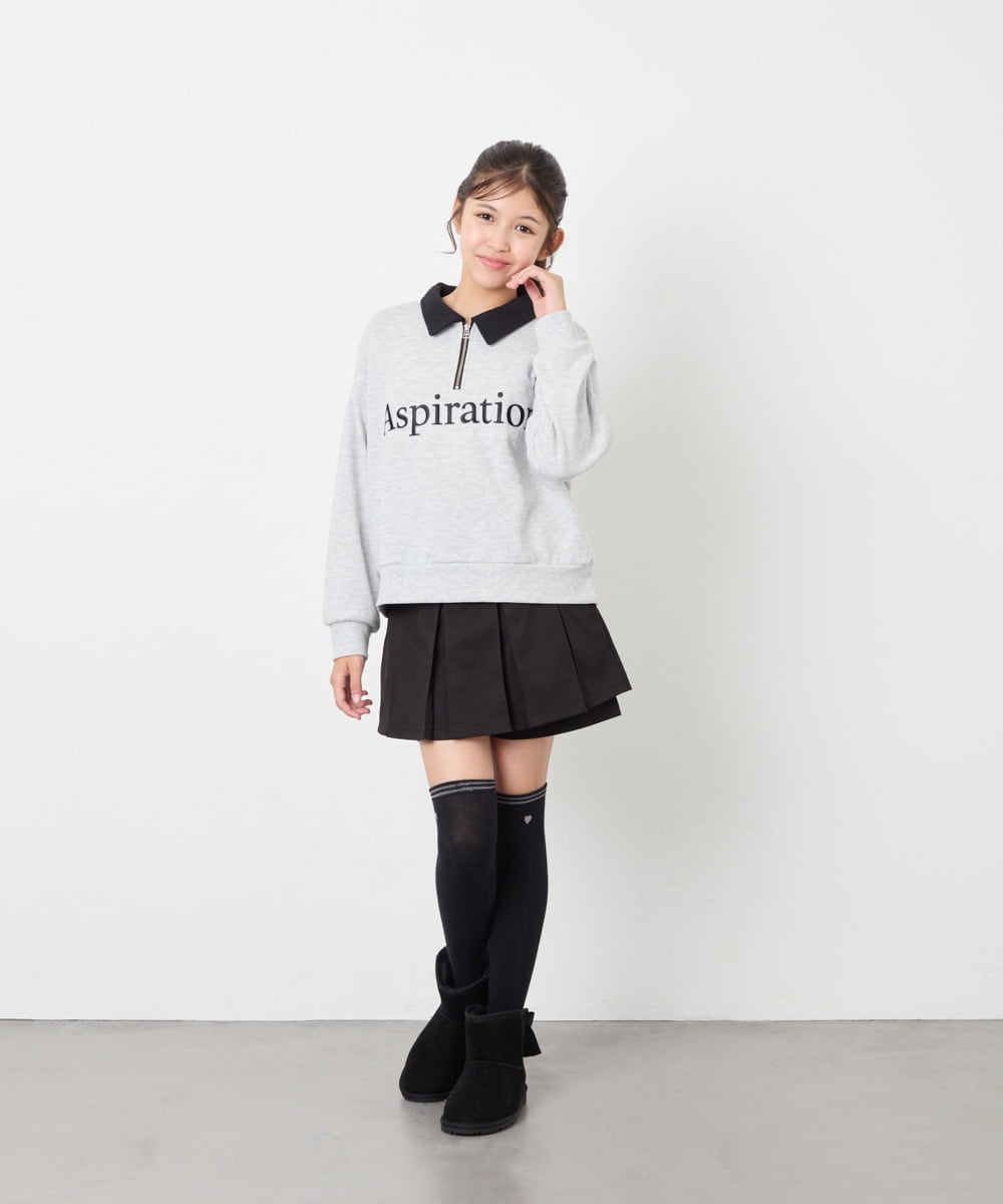 KJLKD19044 a.v.v KIDS(アー・ヴェ・ヴェ) [130-160]スタイルアッププリーツスカパン ブラック