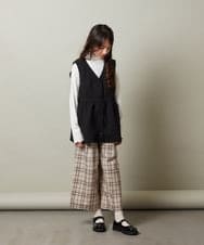 KJLKS41034 a.v.v KIDS(アー・ヴェ・ヴェ) [120-130]【セットアップ対応】サス付きフロントボタンワイドパンツ ライトブルー