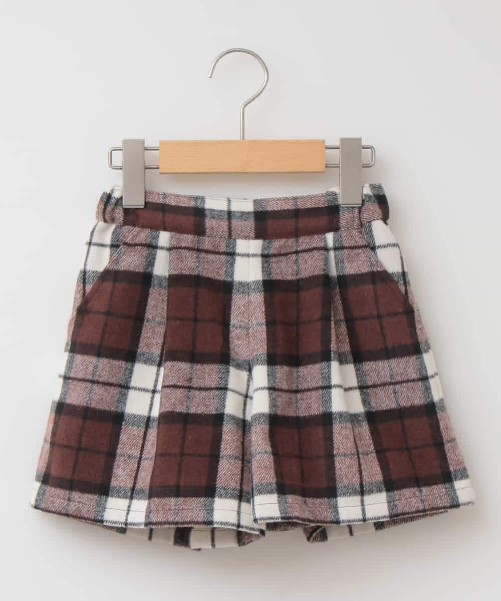 KJLLI10039 a.v.v KIDS(アー・ヴェ・ヴェ) [160]シャギーチェックキュロット[WEB限定サイズ] ブラウン
