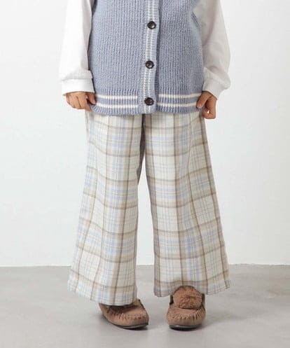 KJLLP61034 a.v.v KIDS [100-130]【2WAY】サスペンダー付きチェック柄パンツ