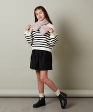 KJLLS60029 a.v.v KIDS(アー・ヴェ・ヴェ) [100-130]カーゴポケットキュロット カーキ