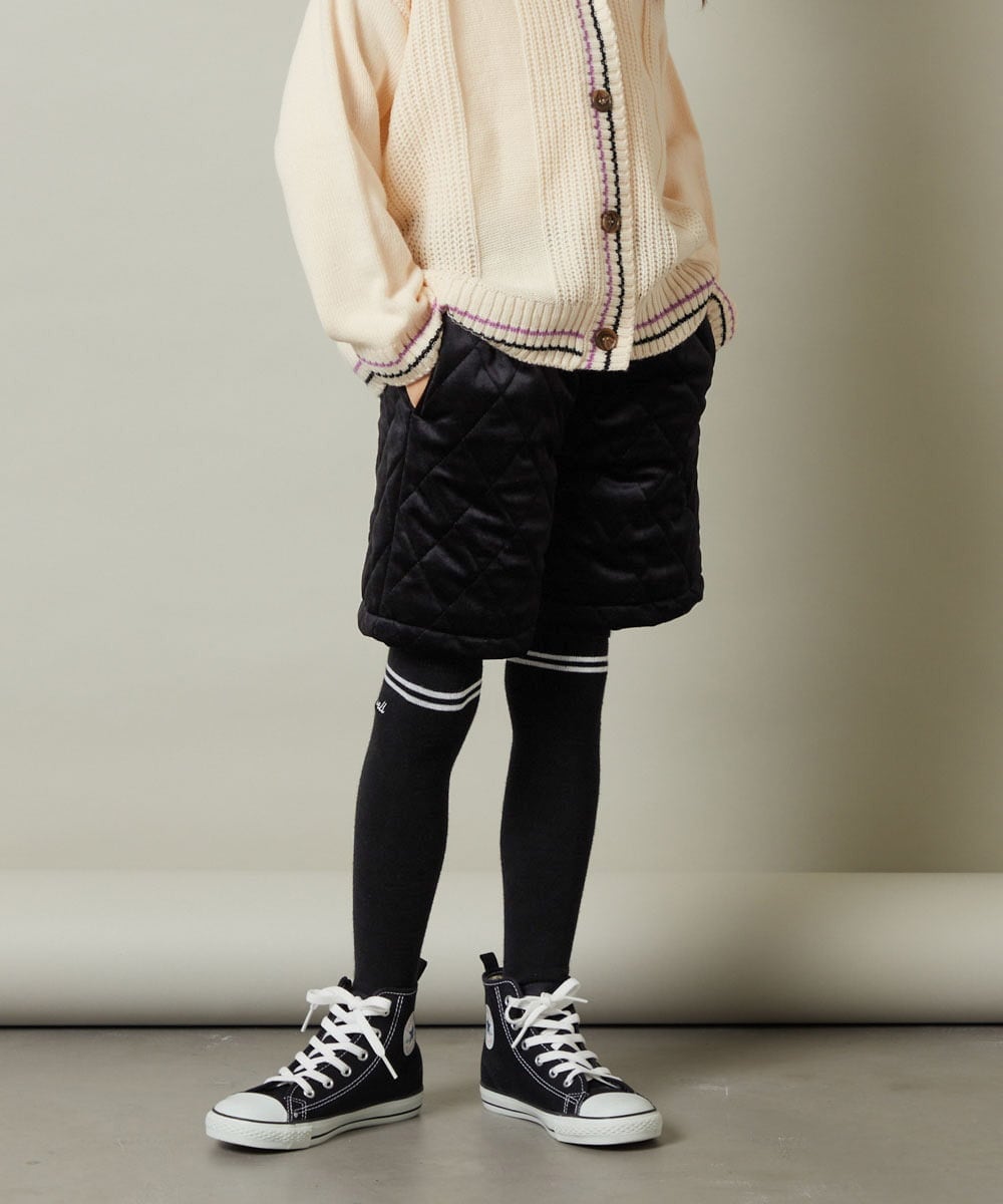 KJLLS61029 a.v.v KIDS(アー・ヴェ・ヴェ) [100-130]ベロアキルティングショートパンツ ブラック
