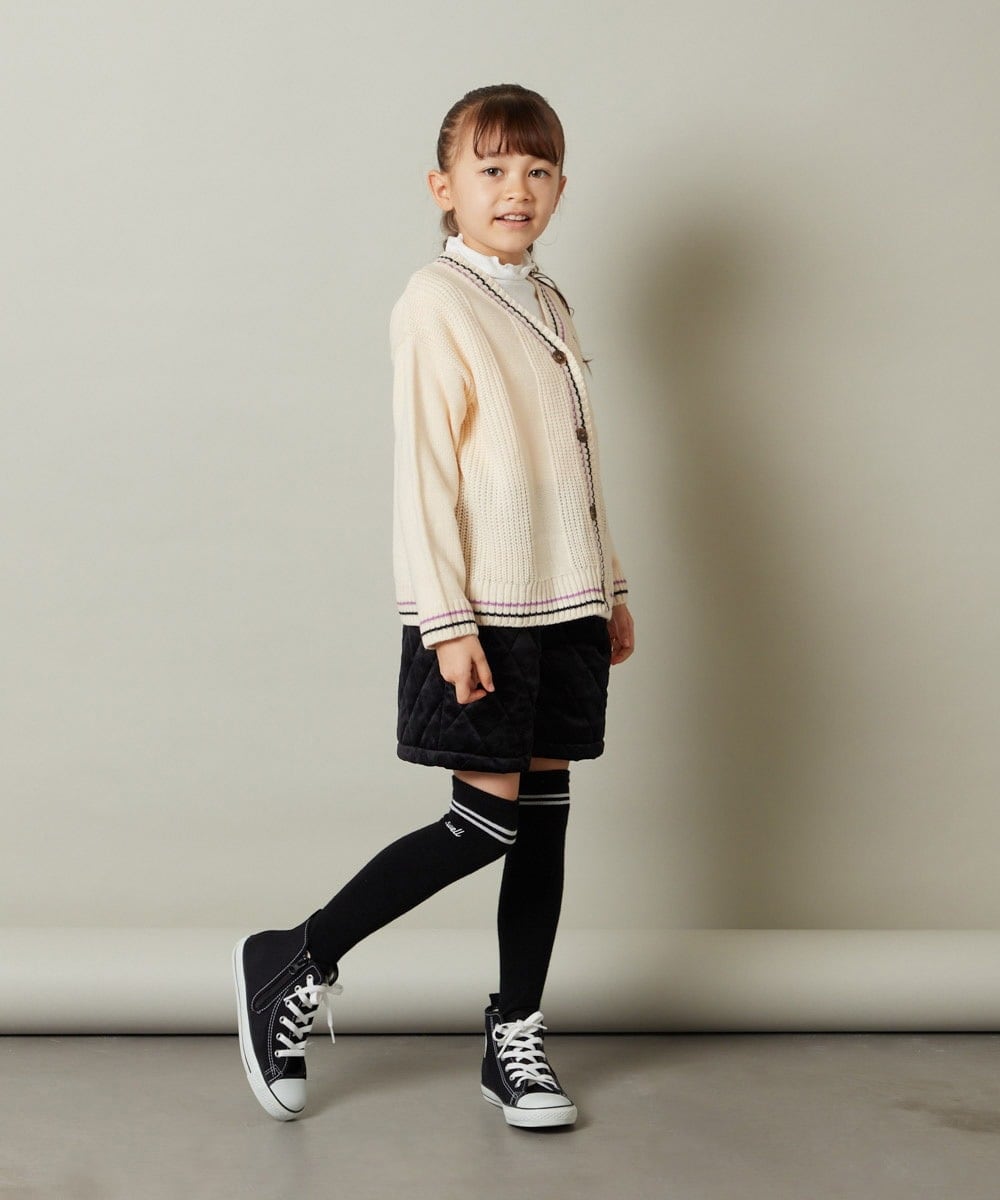 KJLLS61029 a.v.v KIDS(アー・ヴェ・ヴェ) [100-130]ベロアキルティングショートパンツ ブラック