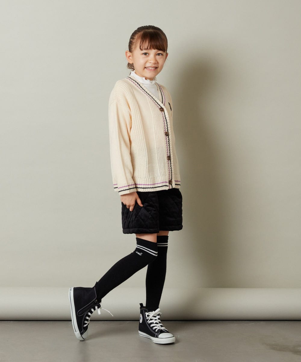 KJLLS61029 a.v.v KIDS(アー・ヴェ・ヴェ) [100-130]ベロアキルティングショートパンツ ブラック