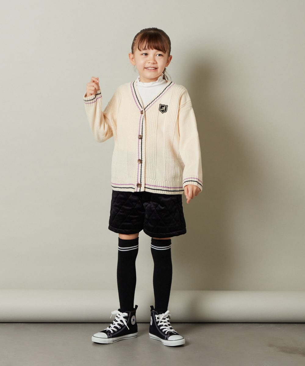 KJLLS61029 a.v.v KIDS(アー・ヴェ・ヴェ) [100-130]ベロアキルティングショートパンツ ブラック