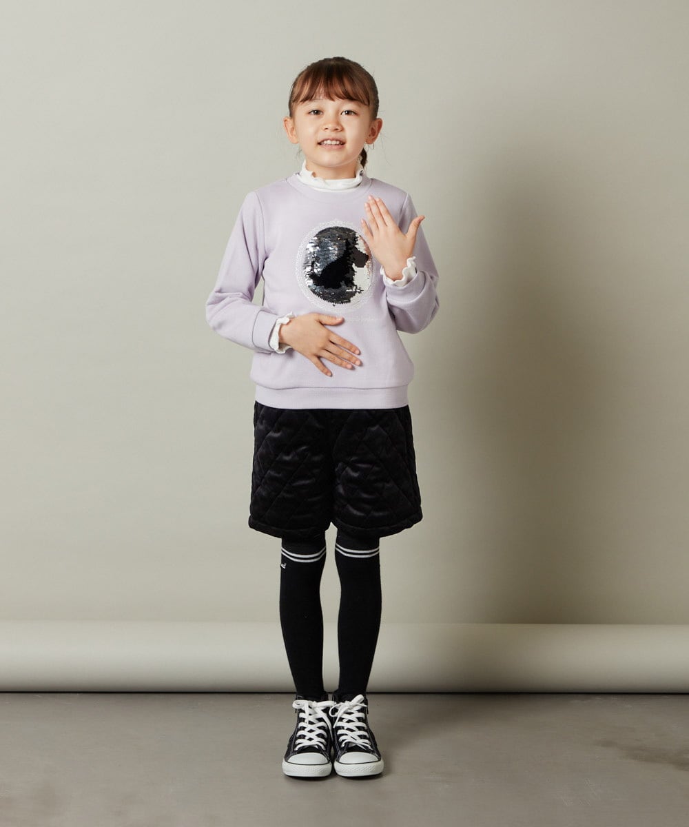 KJLLS61029 a.v.v KIDS(アー・ヴェ・ヴェ) [100-130]ベロアキルティングショートパンツ ブラック