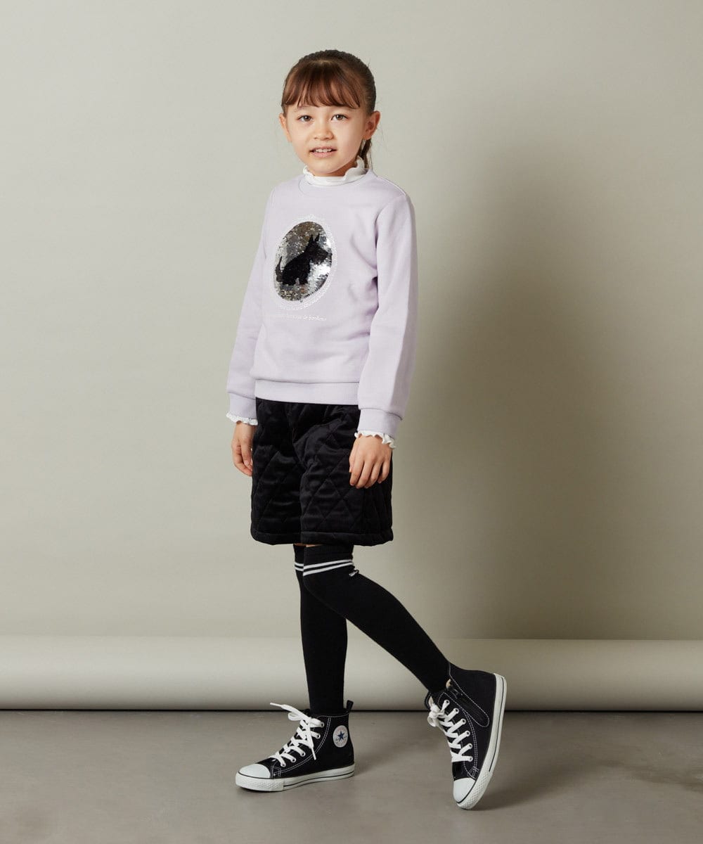 KJLLS61029 a.v.v KIDS(アー・ヴェ・ヴェ) [100-130]ベロアキルティングショートパンツ ブラック