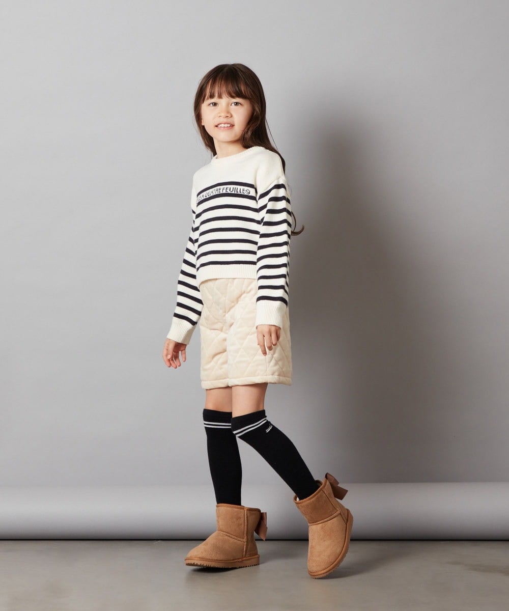 KJLLS61029 a.v.v KIDS(アー・ヴェ・ヴェ) [100-130]ベロアキルティングショートパンツ ブラック