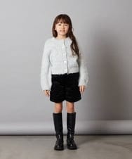 KJLLS61029 a.v.v KIDS(アー・ヴェ・ヴェ) [100-130]ベロアキルティングショートパンツ ブラック