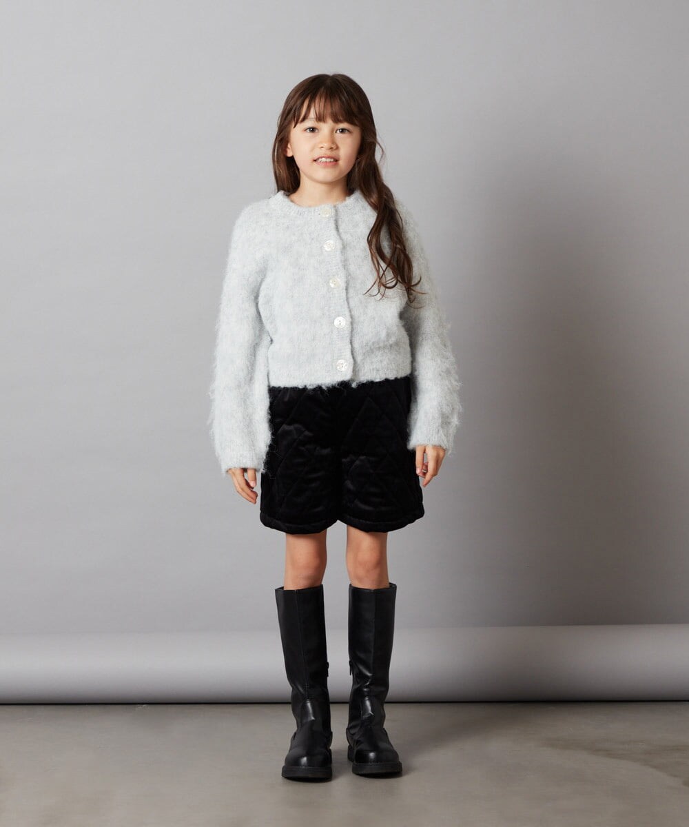 KJLLS61029 a.v.v KIDS(アー・ヴェ・ヴェ) [100-130]ベロアキルティングショートパンツ ブラック