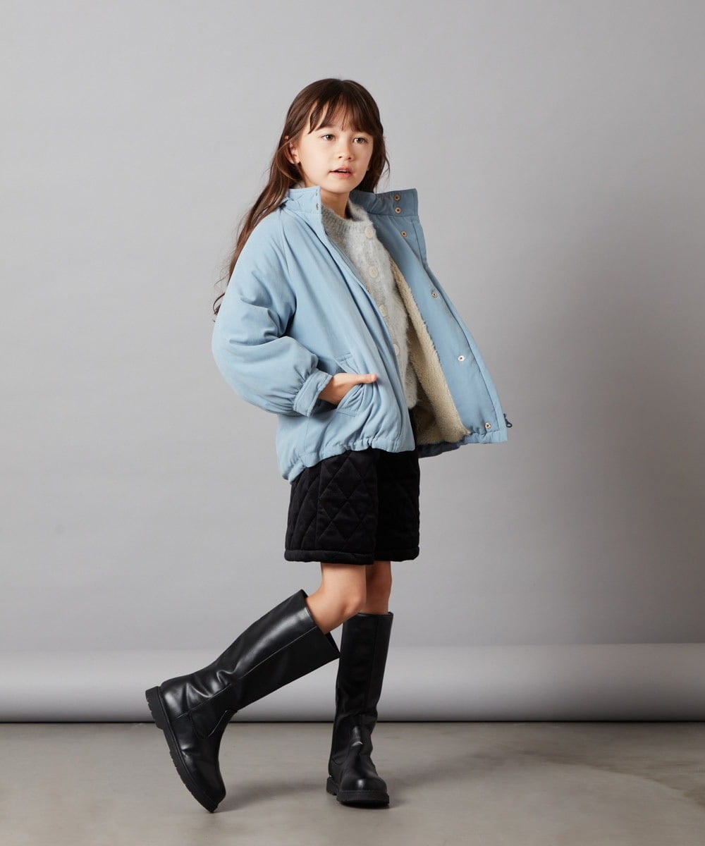 KJLLS61029 a.v.v KIDS(アー・ヴェ・ヴェ) [100-130]ベロアキルティングショートパンツ ブラック