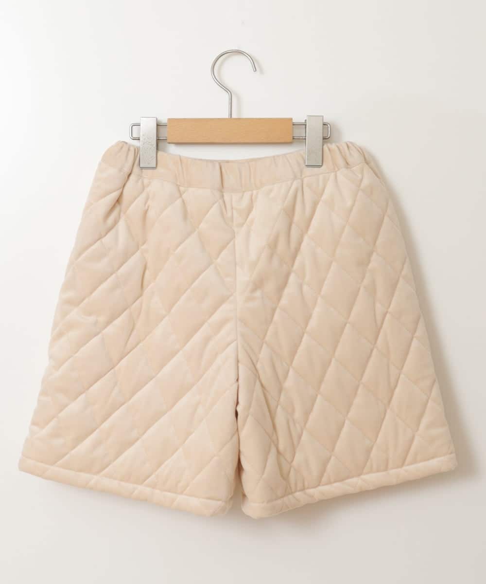 KJLLU61039 a.v.v KIDS(アー・ヴェ・ヴェ) [160]ベロアキルティングショートパンツ アイボリー