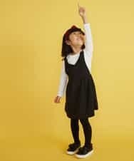 KJNLE10044 a.v.v KIDS(アー・ヴェ・ヴェ) [140-150]リブトップスジャンパースカートセット ブラック