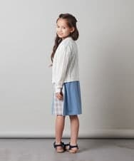 KJPFS02029 a.v.v KIDS(アー・ヴェ・ヴェ) [100-130]サイド切り替えウエストギャザーワンピース ブルー