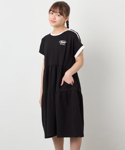 KJPGD02039 a.v.v KIDS [120-160]【接触冷感/毛玉になりにくい】配色ティアードワンピース
