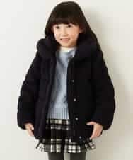 KJUAG04059 a.v.v KIDS(アー・ヴェ・ヴェ) [100-130]【洗える】メランジ起毛中綿コート[WEB限定サイズ] ネイビー