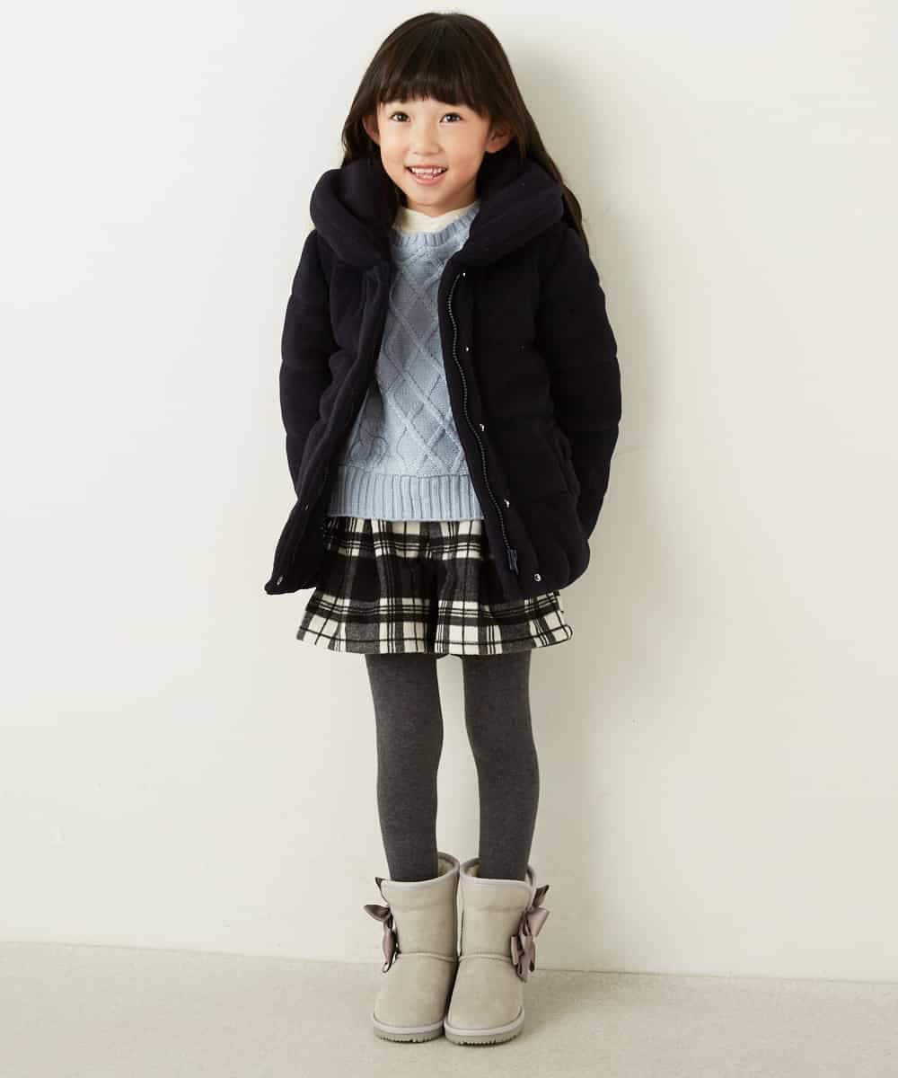 KJUAG04059 a.v.v KIDS(アー・ヴェ・ヴェ) [100-130]【洗える】メランジ起毛中綿コート[WEB限定サイズ] グレー
