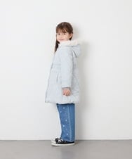 KJUAG45089 a.v.v KIDS(アー・ヴェ・ヴェ) [120-160]【手洗い可/フード取り外し可】中綿ロングコート ライトブルー