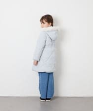 KJUAG45089 a.v.v KIDS(アー・ヴェ・ヴェ) [120-160]【手洗い可/フード取り外し可】中綿ロングコート ライトブルー