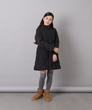 KJUAG45089 a.v.v KIDS(アー・ヴェ・ヴェ) [120-160]【手洗い可/フード取り外し可】中綿ロングコート ブラック