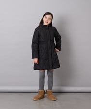 KJUAG45089 a.v.v KIDS(アー・ヴェ・ヴェ) [120-160]【手洗い可/フード取り外し可】中綿ロングコート ブラック