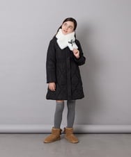 KJUAG45089 a.v.v KIDS(アー・ヴェ・ヴェ) [120-160]【手洗い可/フード取り外し可】中綿ロングコート ブラック
