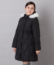 KJUAG45089 a.v.v KIDS(アー・ヴェ・ヴェ) [120-160]【手洗い可/フード取り外し可】中綿ロングコート ブラック