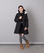 KJUAG45089 a.v.v KIDS(アー・ヴェ・ヴェ) [120-160]【手洗い可/フード取り外し可】中綿ロングコート ブラック