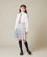 KQBBD01044 a.v.v KIDS(アー・ヴェ・ヴェ) [150-160]【2026 卒服/シワになりにくい】リボンタイ付きピンタックブラウス ホワイト