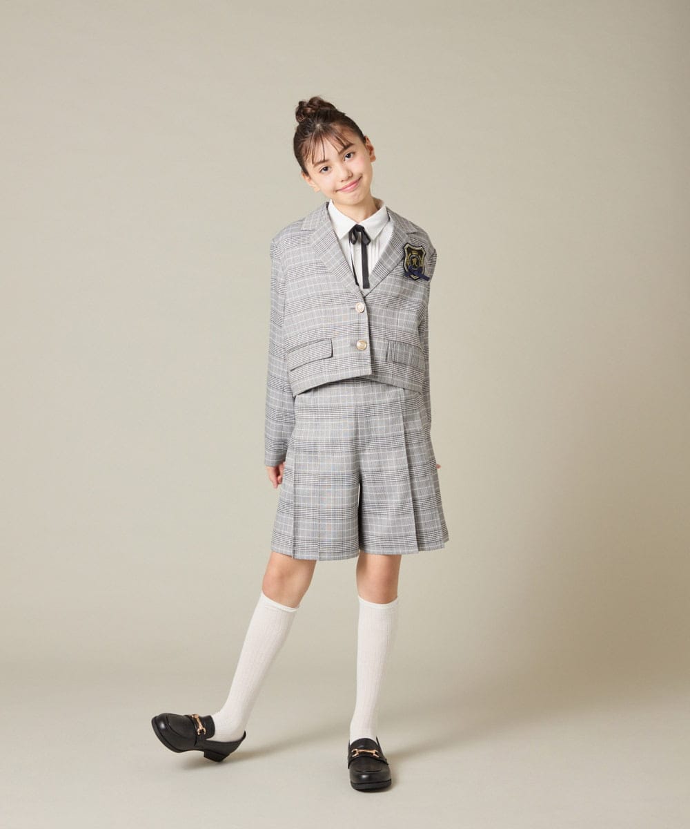 KQBBD01044 a.v.v KIDS(アー・ヴェ・ヴェ) [150-160]【2026 卒服/シワになりにくい】リボンタイ付きピンタックブラウス ホワイト