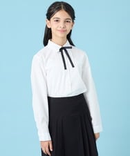 KQBBG02044 a.v.v KIDS(アー・ヴェ・ヴェ) [150-160]【リボン取り外し可能】リボン付きブラウス ホワイト
