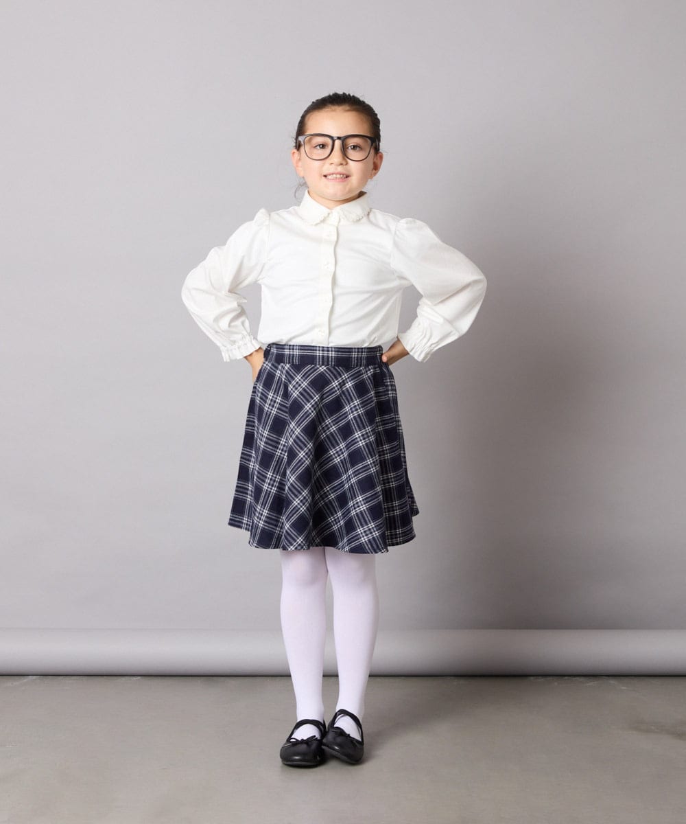 KQBCD01034 a.v.v KIDS(アー・ヴェ・ヴェ) [110-130]【取り外し可能リボンタイ】リボン付きカットソーブラウス ホワイト