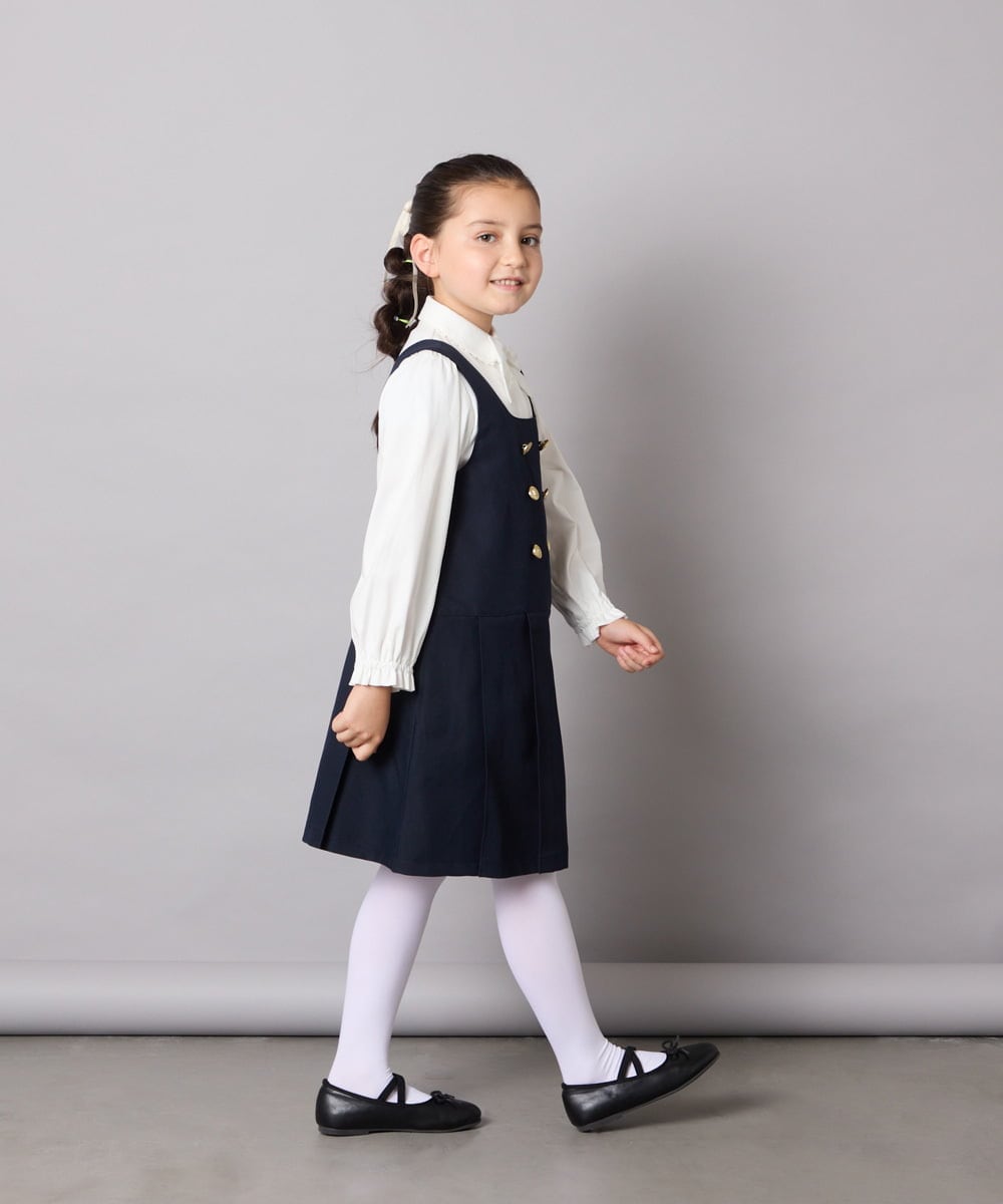KQBCD01034 a.v.v KIDS(アー・ヴェ・ヴェ) [110-130]【取り外し可能リボンタイ】リボン付きカットソーブラウス ホワイト