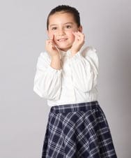 KQBCD01034 a.v.v KIDS(アー・ヴェ・ヴェ) [110-130]【取り外し可能リボンタイ】リボン付きカットソーブラウス ホワイト