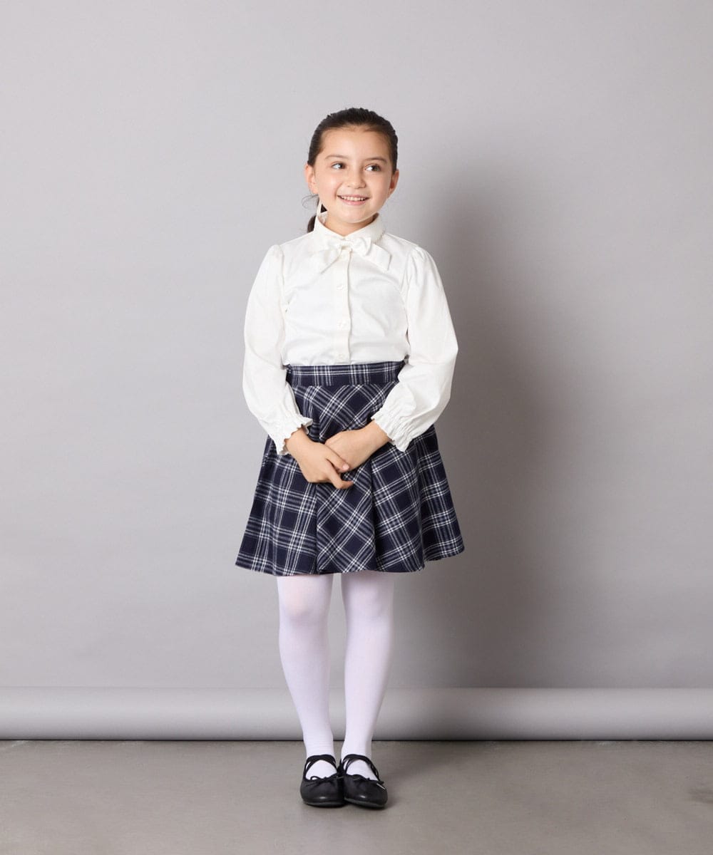 KQBCD01034 a.v.v KIDS(アー・ヴェ・ヴェ) [110-130]【取り外し可能リボンタイ】リボン付きカットソーブラウス ホワイト