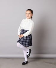 KQBCD01034 a.v.v KIDS(アー・ヴェ・ヴェ) [110-130]【取り外し可能リボンタイ】リボン付きカットソーブラウス ホワイト