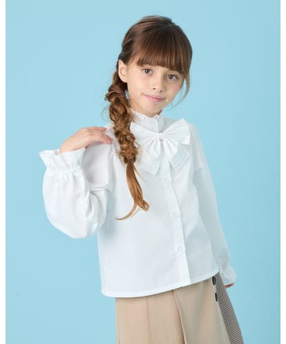 KQBCG01034 a.v.v KIDS [120-130]【リボン取り外し可能】セレモニーリボン付きブラウス