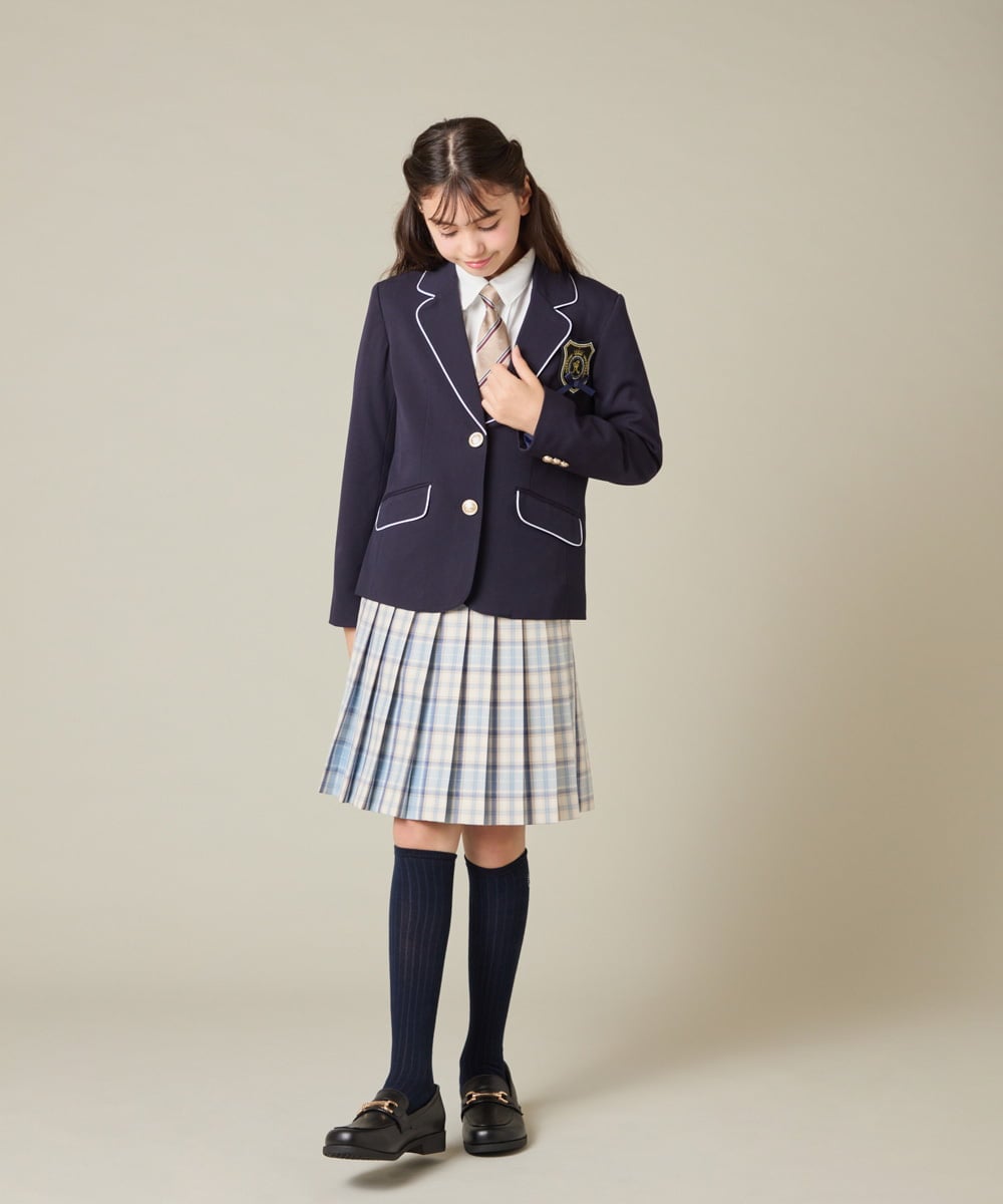 KQCBD01044 a.v.v KIDS(アー・ヴェ・ヴェ) [150-160]【2026 卒服】配色ケーブルカーディガン ホワイト