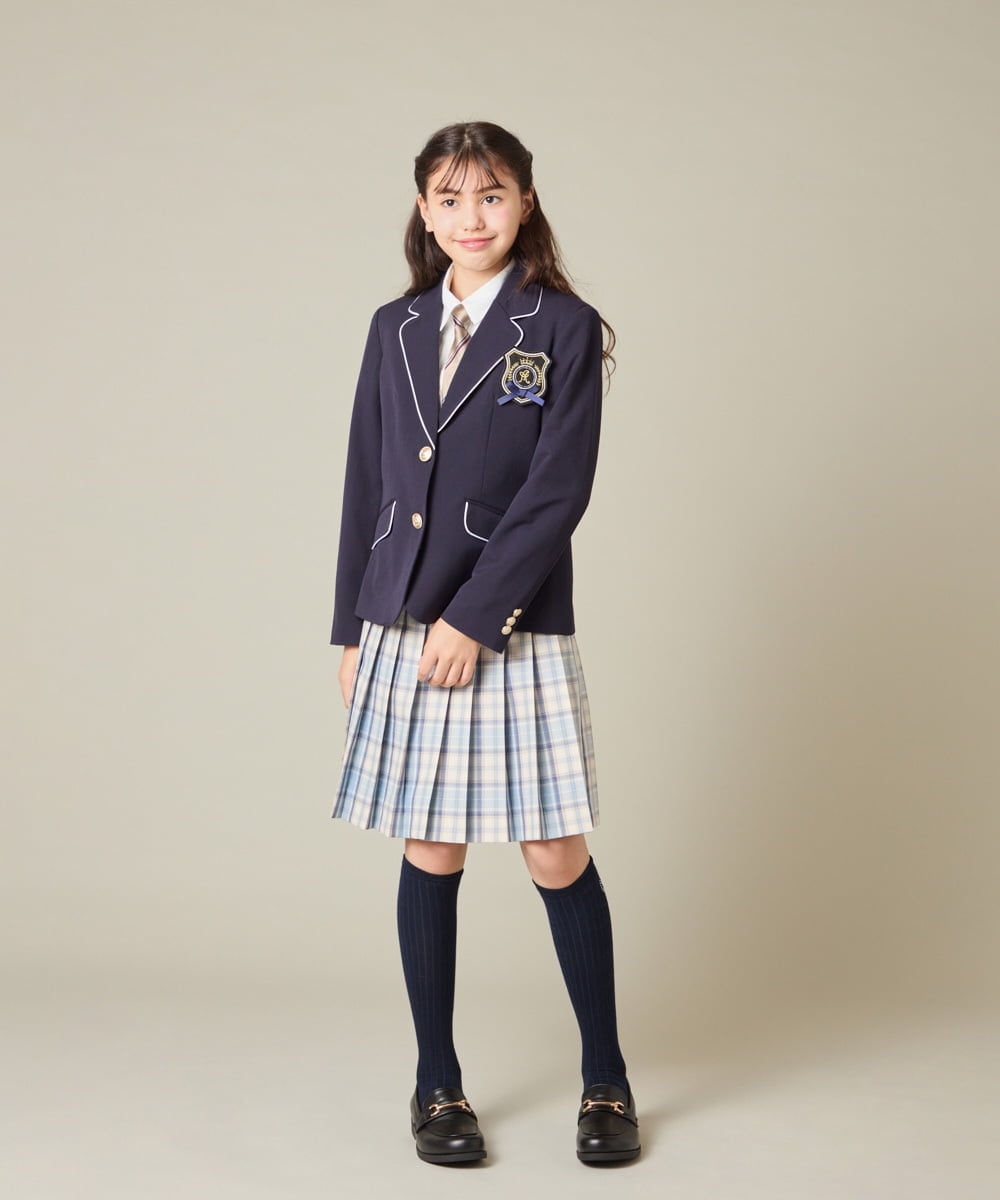 KQCBD01044 a.v.v KIDS(アー・ヴェ・ヴェ) [150-160]【2026 卒服】配色ケーブルカーディガン ホワイト