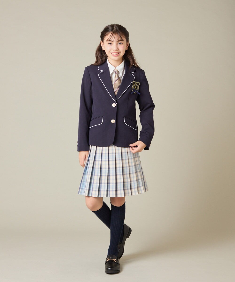 KQCBD01044 a.v.v KIDS(アー・ヴェ・ヴェ) [150-160]【2026 卒服】配色ケーブルカーディガン ホワイト