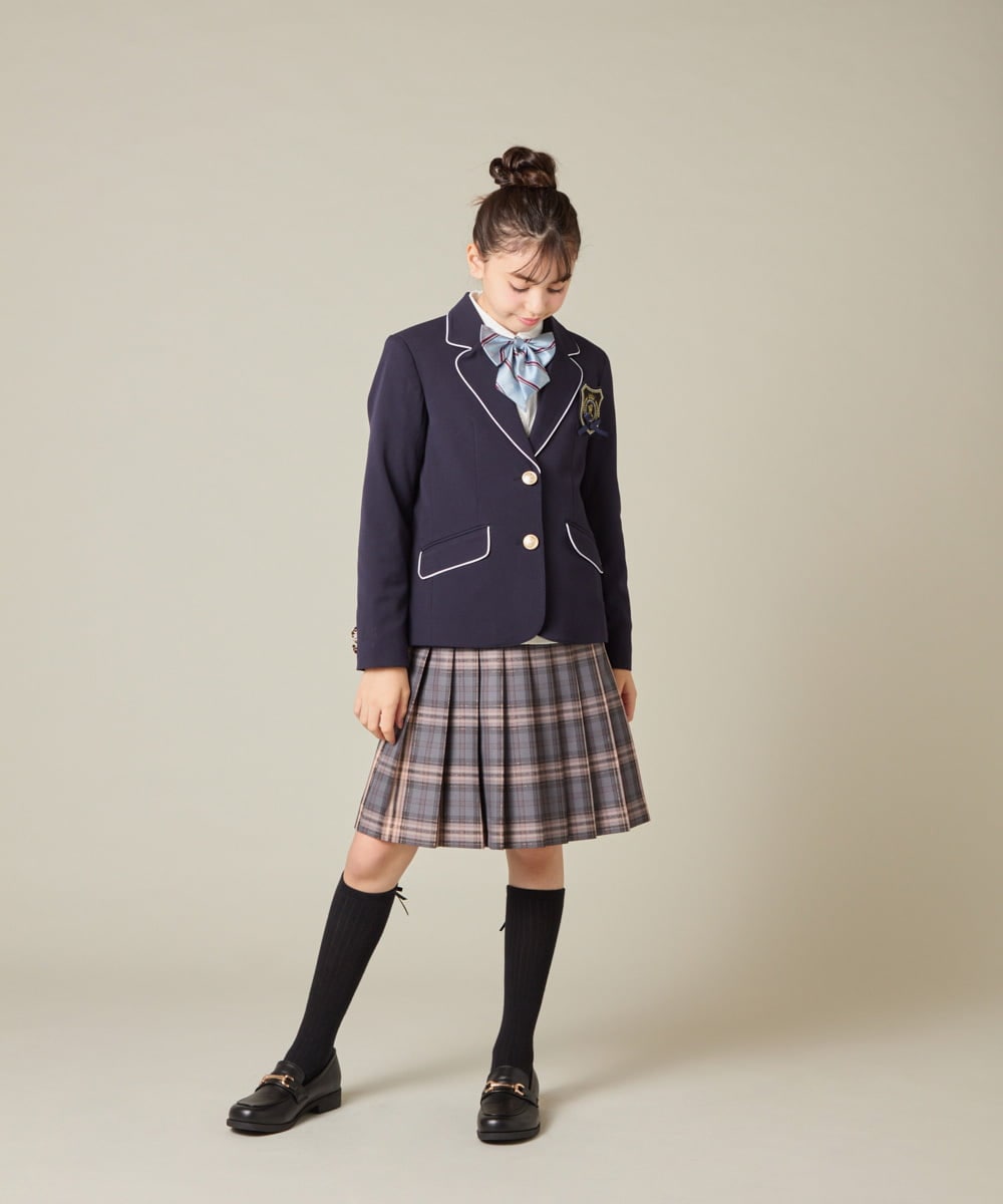KQCBD01044 a.v.v KIDS(アー・ヴェ・ヴェ) [150-160]【2026 卒服】配色ケーブルカーディガン ホワイト