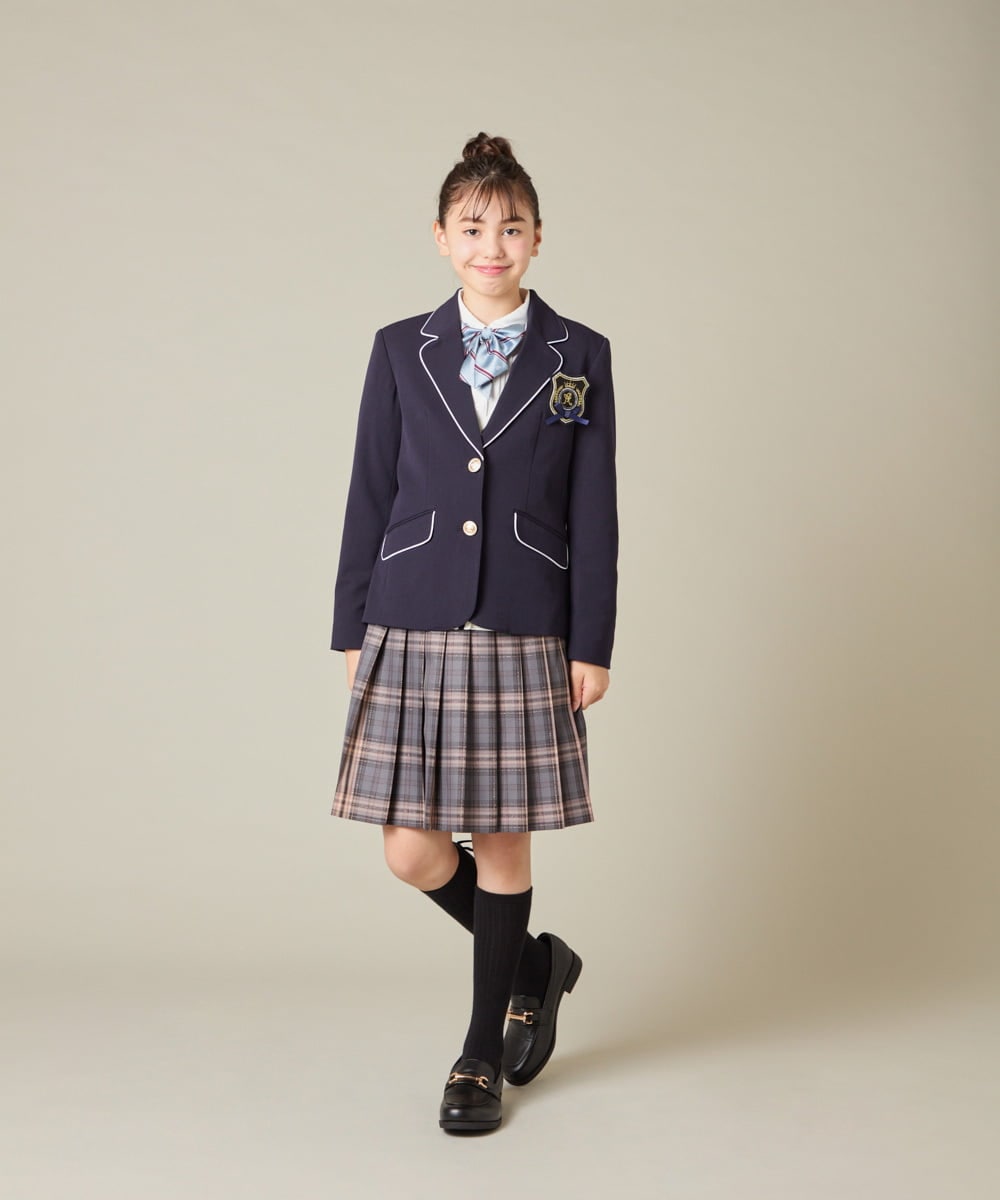 KQCBD01044 a.v.v KIDS(アー・ヴェ・ヴェ) [150-160]【2026 卒服】配色ケーブルカーディガン ホワイト