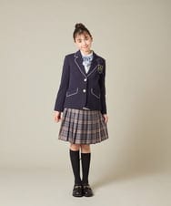 KQCBD01044 a.v.v KIDS(アー・ヴェ・ヴェ) [150-160]【2026 卒服】配色ケーブルカーディガン ホワイト